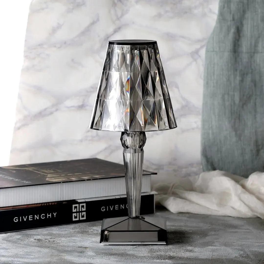 Rechargeable Crystal Touch Table Lamp with Dimmable LED Light