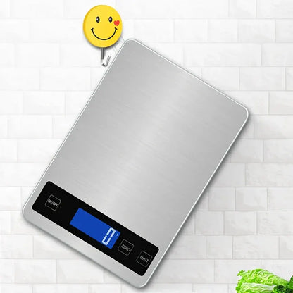 Rechargeable Digital Kitchen Scale 15kg - USB Precision Food Weight Meter