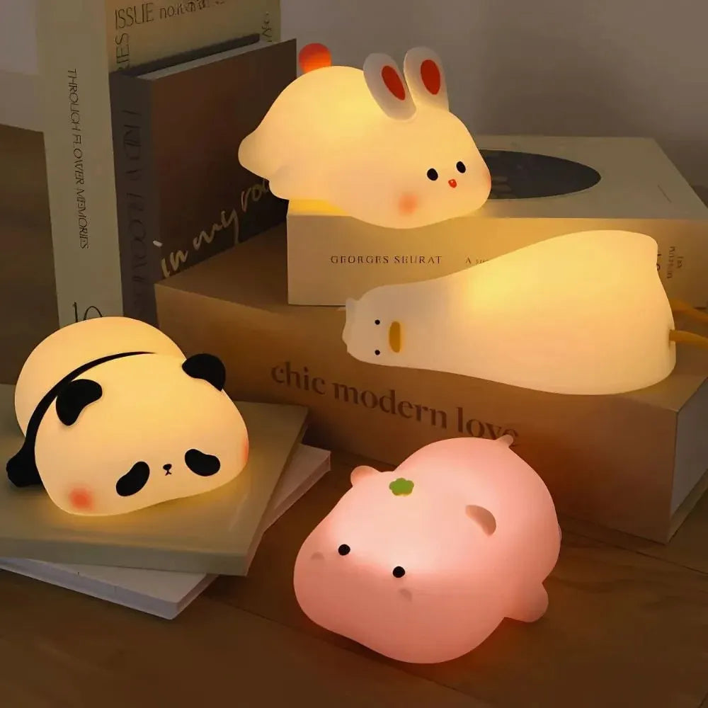 Rechargeable Dimmable Animal Bedside Night Light for Kids