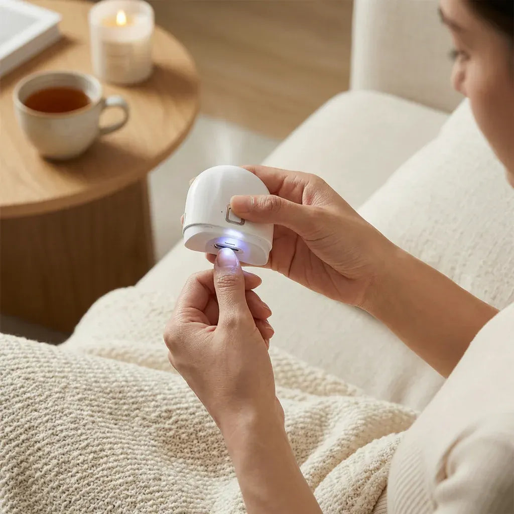 Rechargeable Electric Nail Clipper with LED Light Trimmer