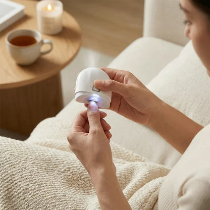 Rechargeable Electric Nail Clipper with LED Light Trimmer
