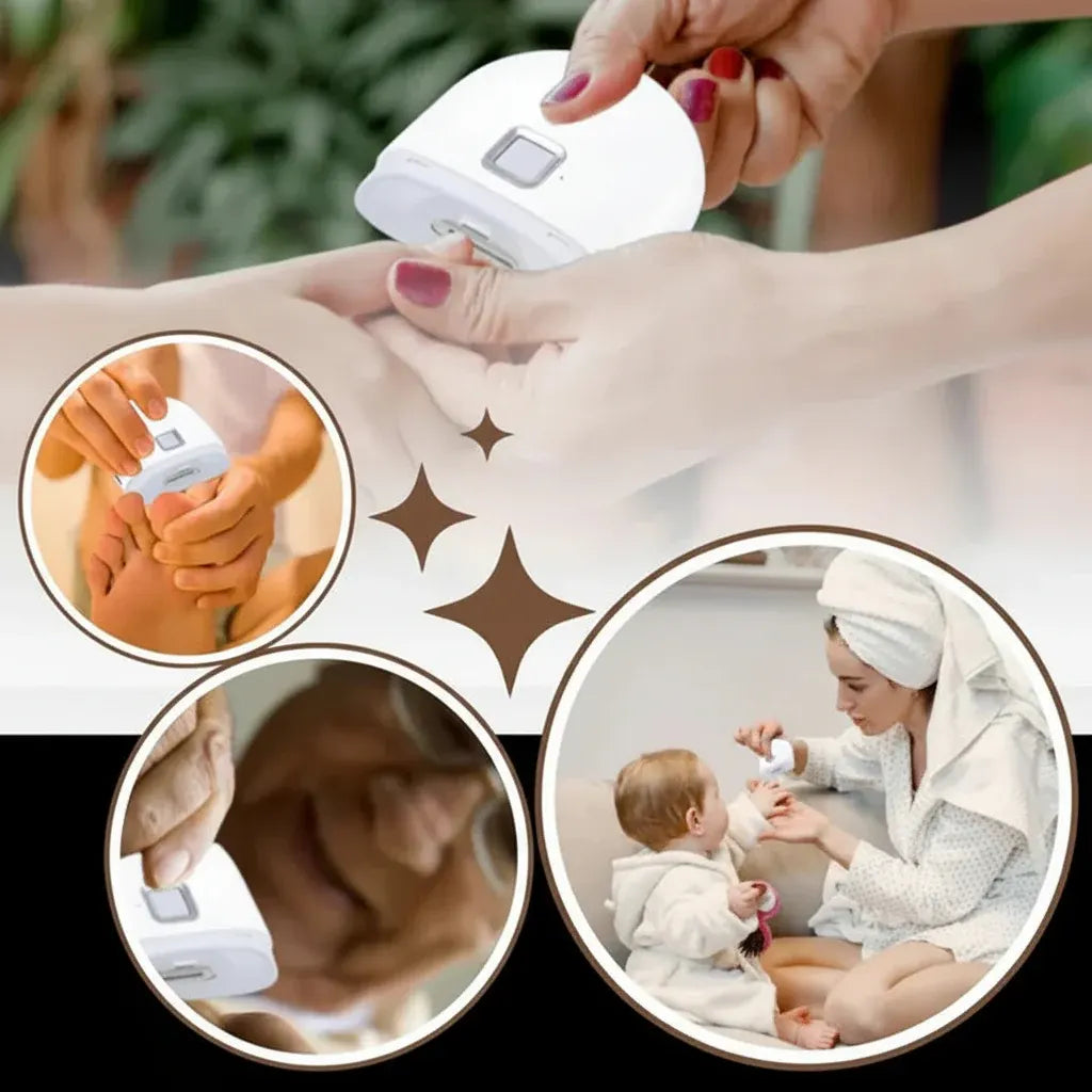 Rechargeable Electric Nail Clipper with LED Light Trimmer