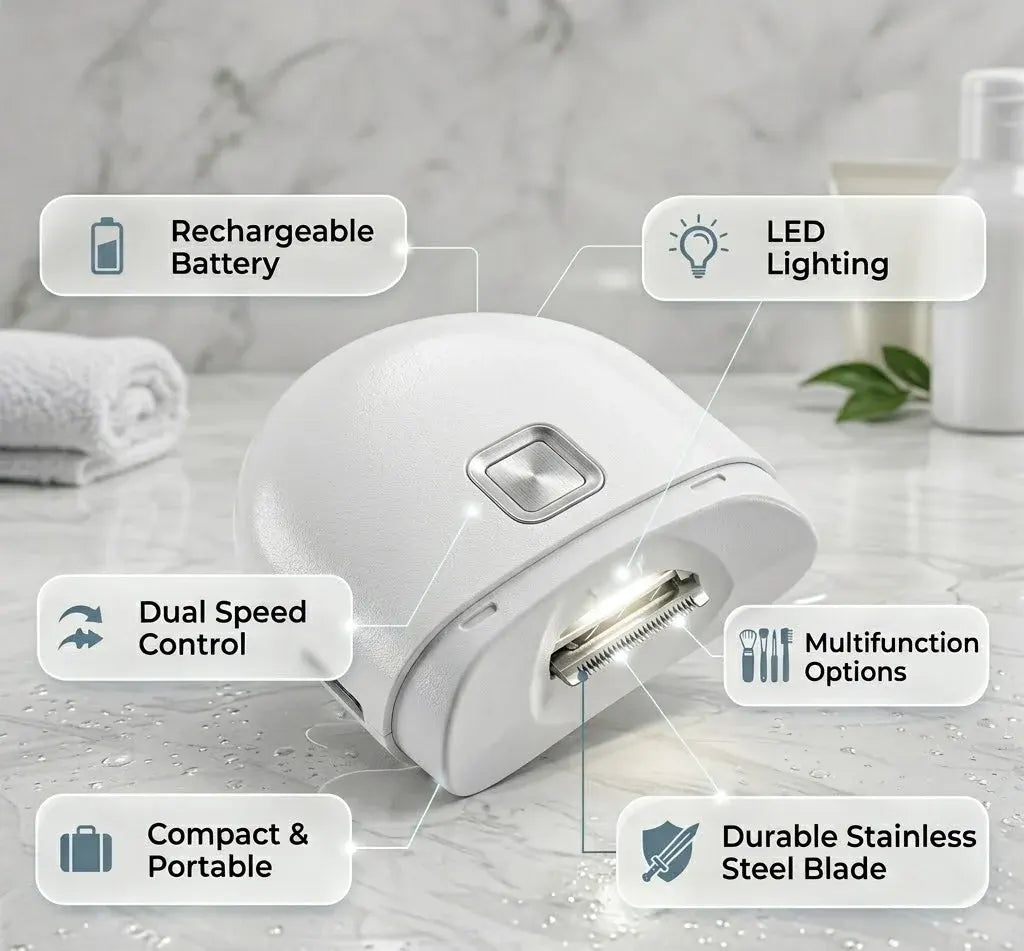 Rechargeable Electric Nail Clipper with LED Light Trimmer