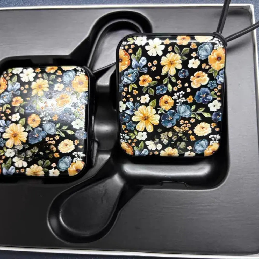 Rechargeable Electric Pocket Hand Warmer with Floral Design
