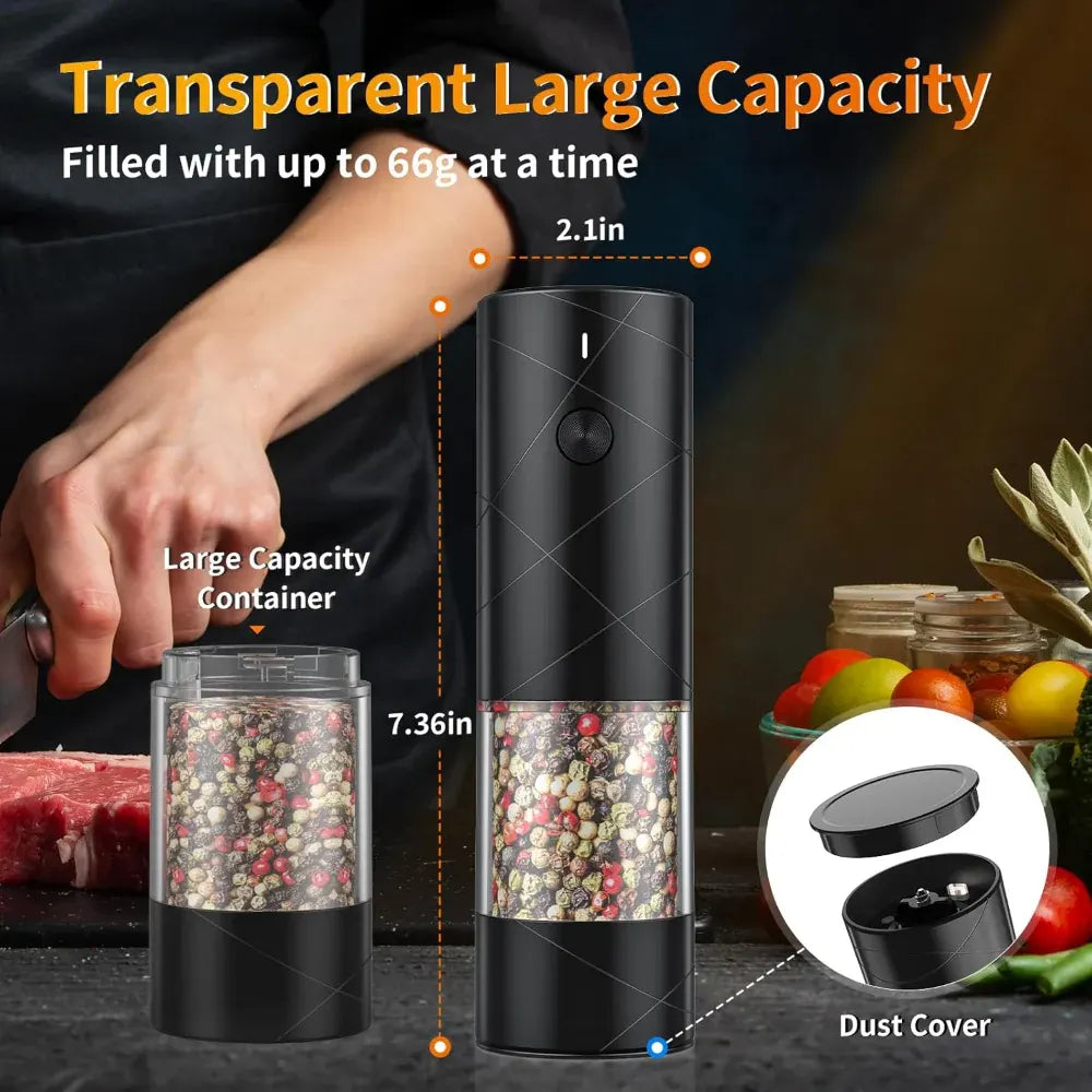 Rechargeable Electric Salt & Pepper Grinder with LED Light