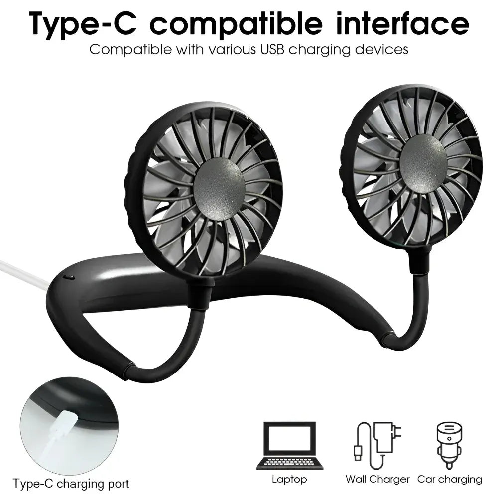 Rechargeable Hands-Free Portable Neck Cooling Fan