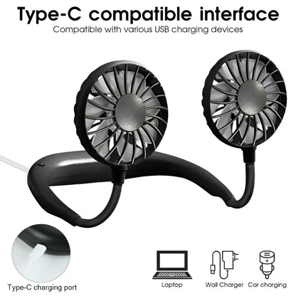Rechargeable Hands-Free Portable Neck Cooling Fan