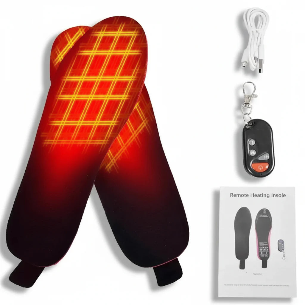 Rechargeable Heated Shoe Insoles with Wireless Remote for Winter Warmth