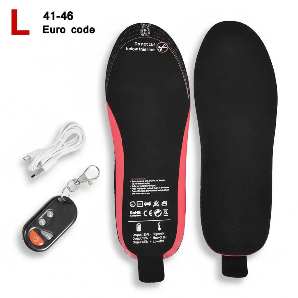 Rechargeable Heated Shoe Insoles with Wireless Remote for Winter Warmth