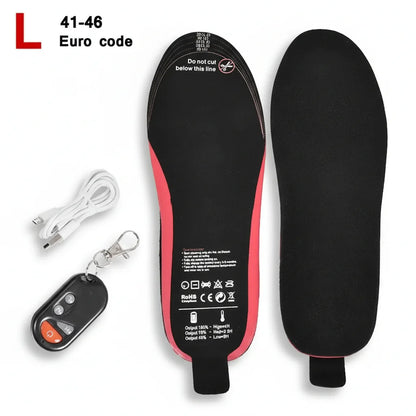 Rechargeable Heated Shoe Insoles with Wireless Remote for Winter Warmth