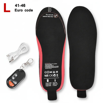 Rechargeable Heated Shoe Insoles with Wireless Remote for Winter Warmth