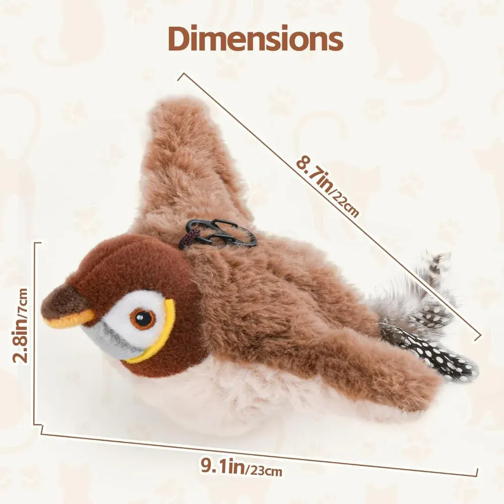 Rechargeable Interactive Cat Toy with Flapping Wings & Bird Sounds