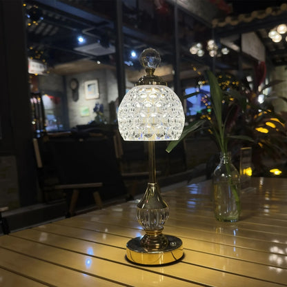 Rechargeable LED Crystal Bedside Table Lamp with Touch Control