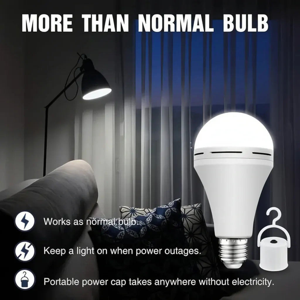 Rechargeable LED Emergency Bulb with Backup Power White Lighting
