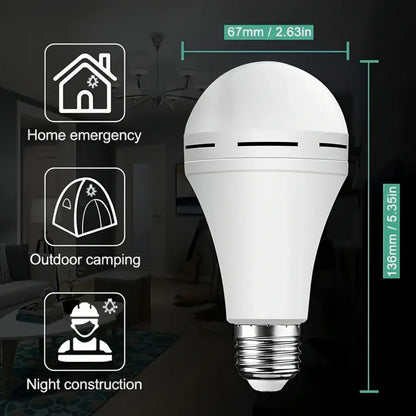 Rechargeable LED Emergency Bulb with Backup Power White Lighting