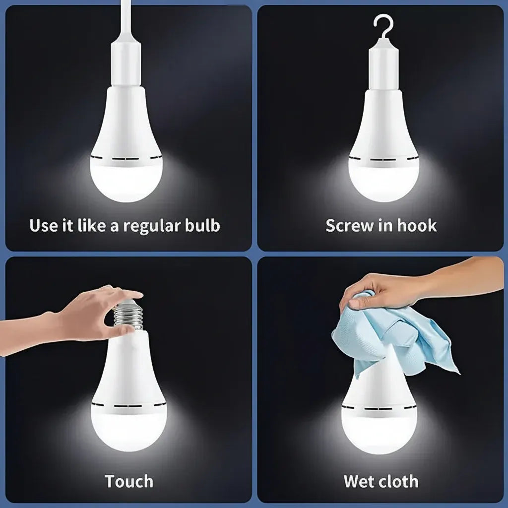 Rechargeable LED Emergency Bulb with Backup Power White Lighting