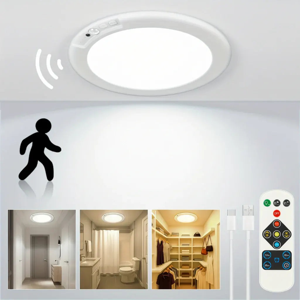 Rechargeable LED Flush Mount Ceiling Lamp with Motion Sensor