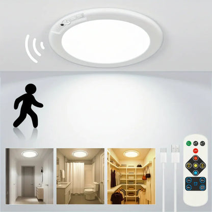 Rechargeable LED Flush Mount Ceiling Lamp with Motion Sensor