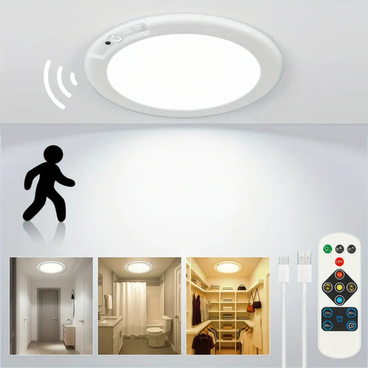 Rechargeable LED Flush Mount Ceiling Lamp with Motion Sensor
