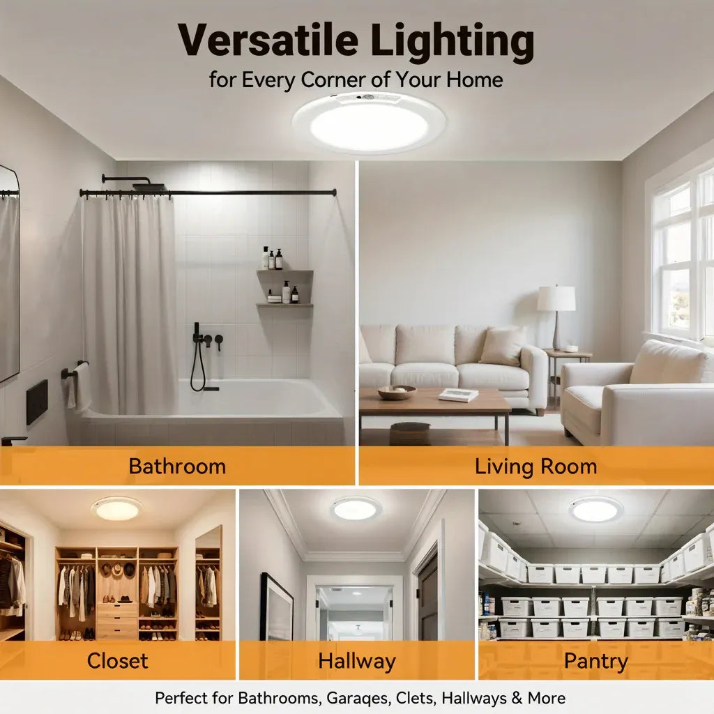 Rechargeable LED Flush Mount Ceiling Lamp with Motion Sensor
