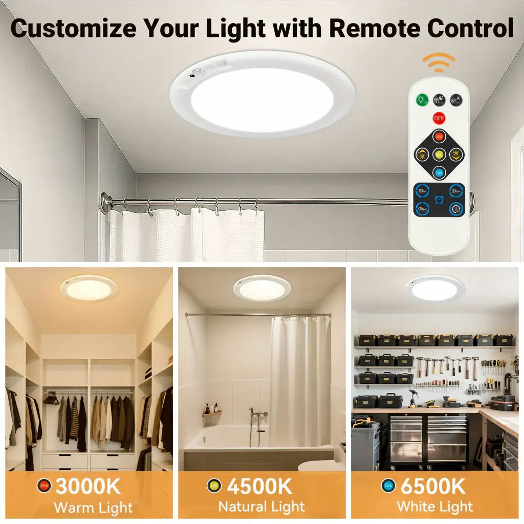 Rechargeable LED Flush Mount Ceiling Lamp with Motion Sensor