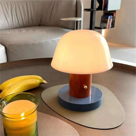 Rechargeable LED Mushroom Table Lamp | Modern Cordless Night Light