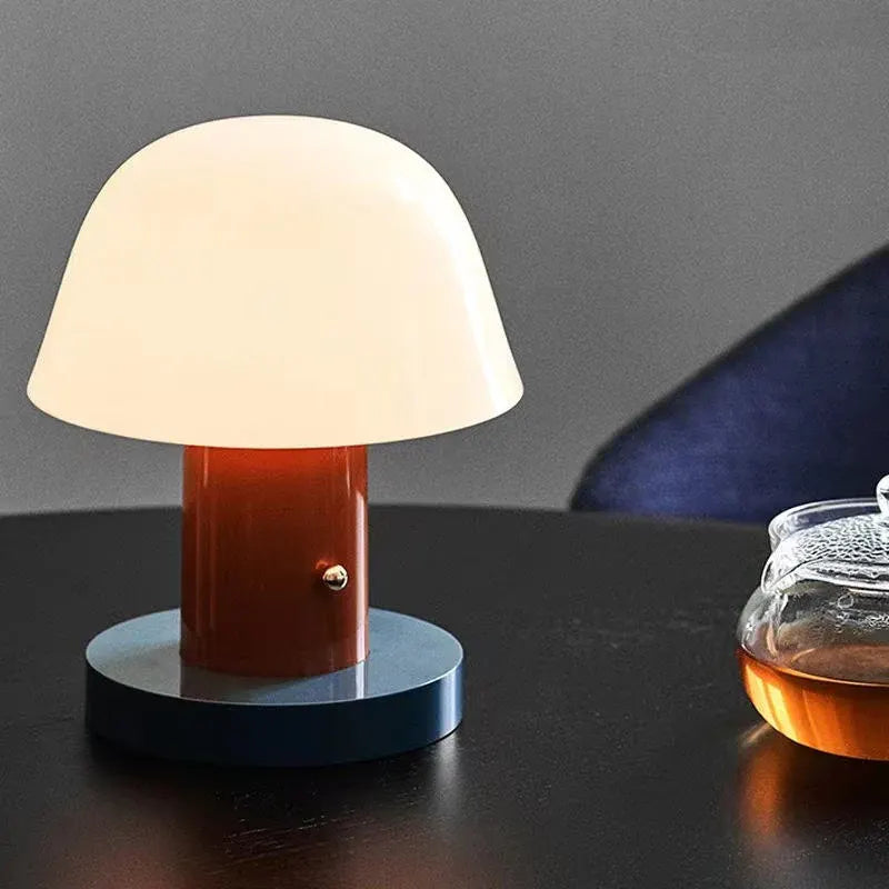 Rechargeable LED Mushroom Table Lamp | Modern Cordless Night Light