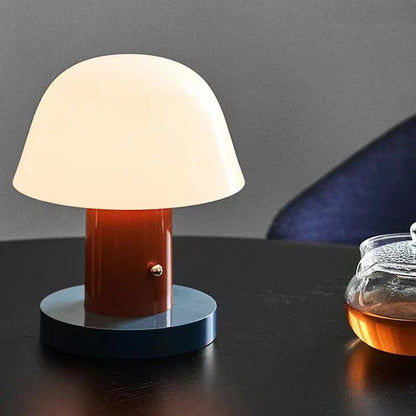 Rechargeable LED Mushroom Table Lamp | Modern Cordless Night Light