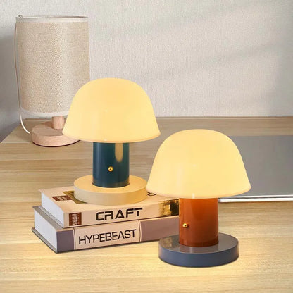 Rechargeable LED Mushroom Table Lamp | Modern Cordless Night Light