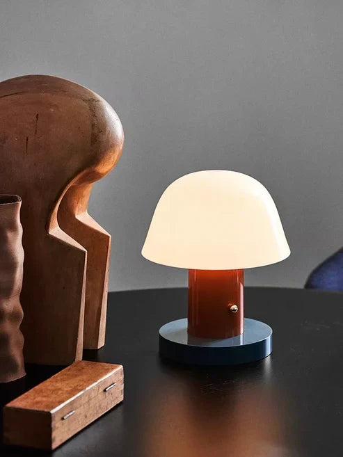 Rechargeable LED Mushroom Table Lamp | Modern Cordless Night Light