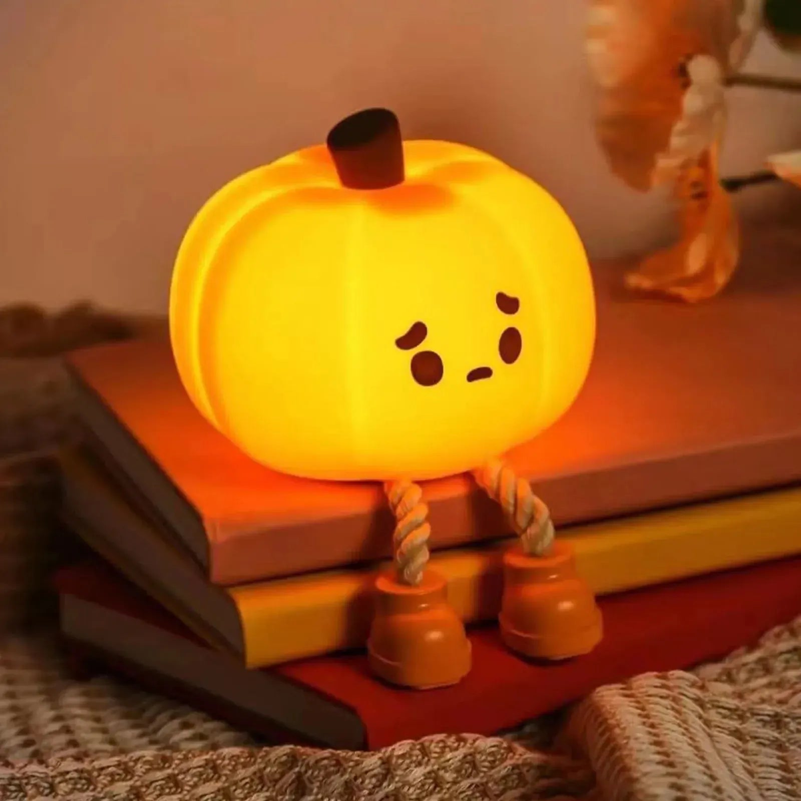 Rechargeable LED Pumpkin Night Light for Halloween Decor
