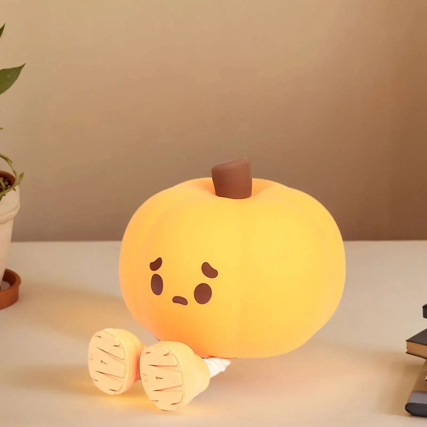 Rechargeable LED Pumpkin Night Light for Halloween Decor
