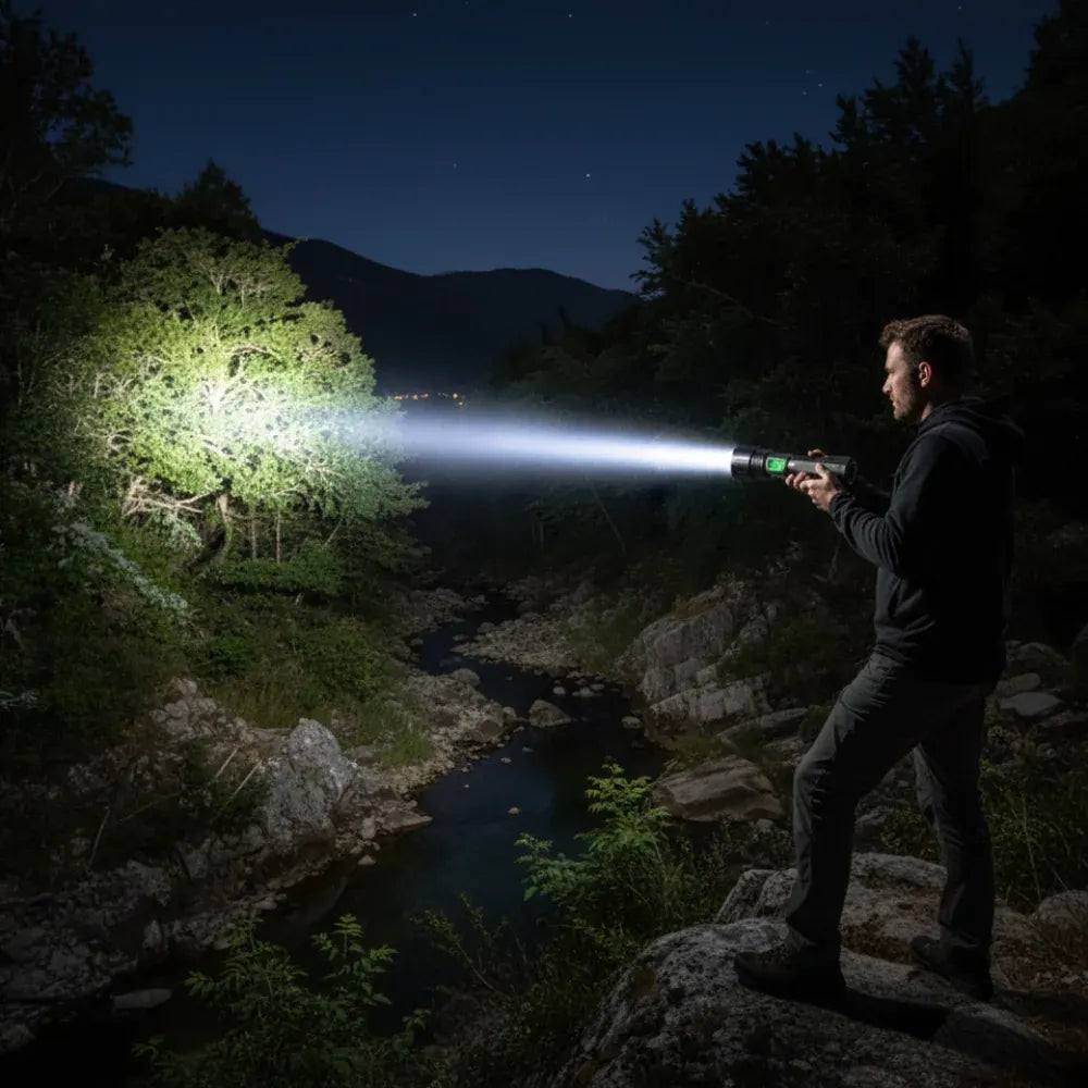 Rechargeable LED Tactical Flashlight - Aluminum Outdoor Beam Light
