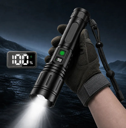 Rechargeable LED Tactical Flashlight - Aluminum Outdoor Beam Light