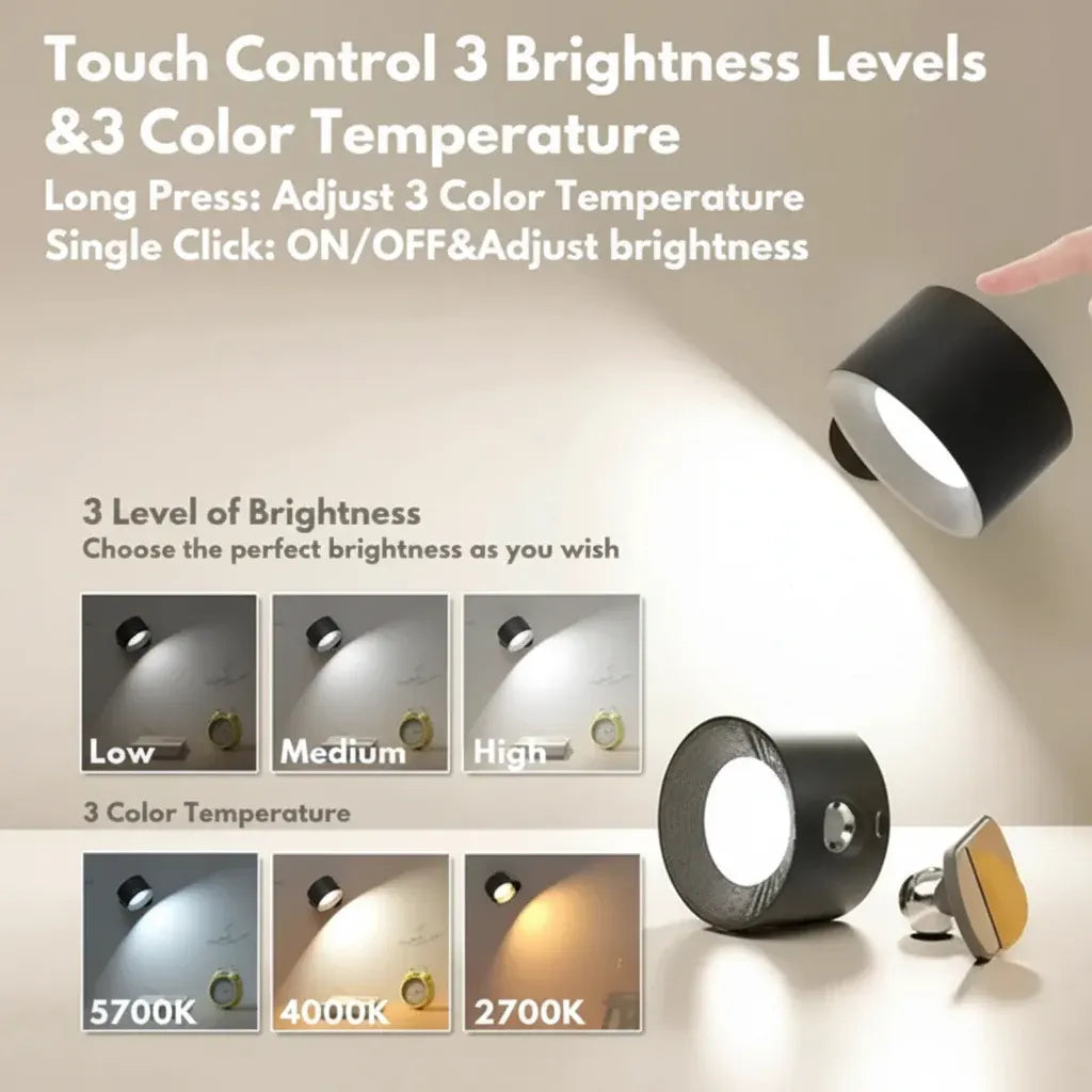 Rechargeable LED Wall Light with Adjustable Magnetic Mount
