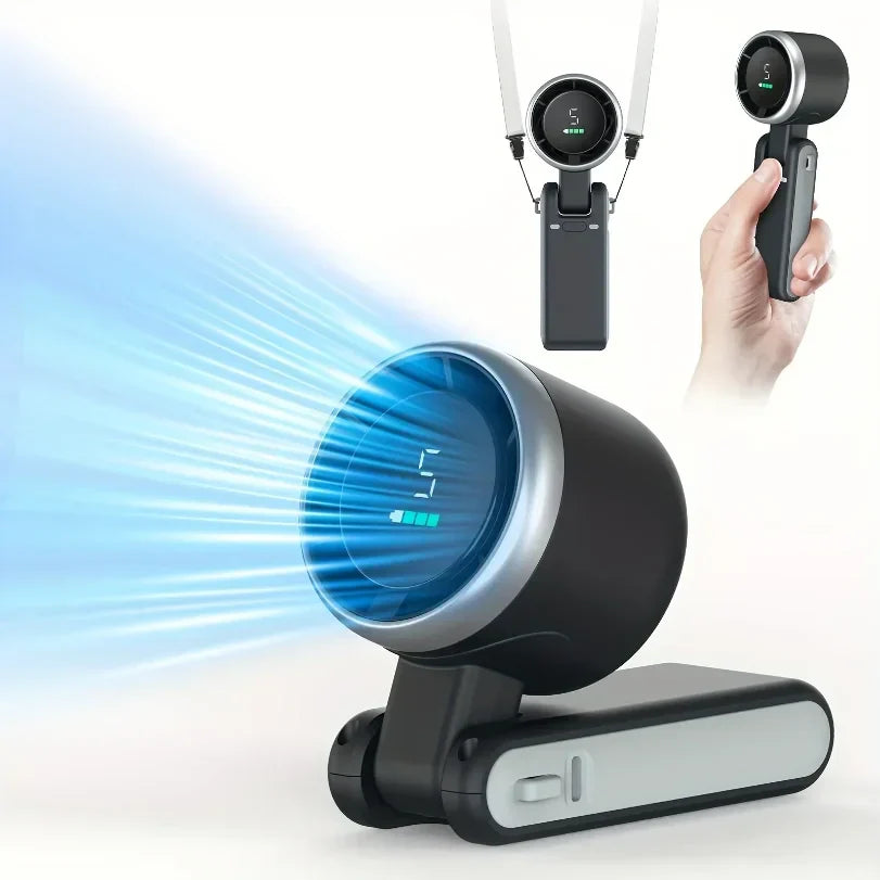 Rechargeable Mini Handheld Neck Clip-On Portable Fan