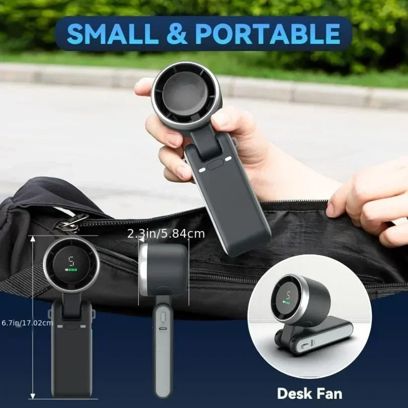 Rechargeable Mini Handheld Neck Clip-On Portable Fan