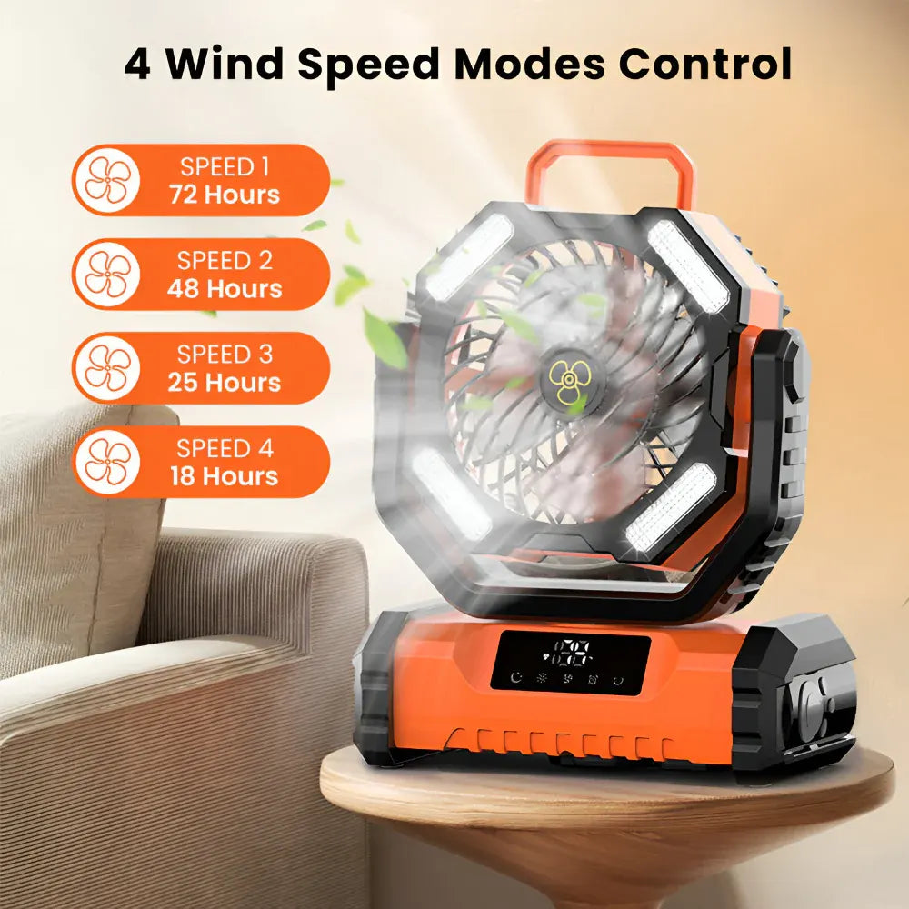 Rechargeable Oscillating Portable Fan with Remote Control for Camping