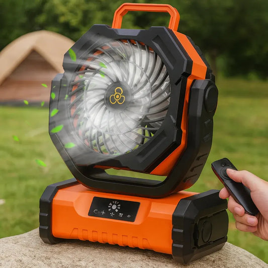 Rechargeable Oscillating Portable Fan with Remote Control for Camping