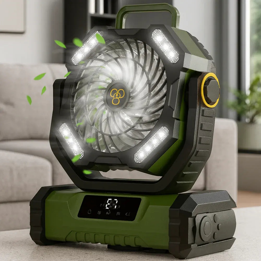 Rechargeable Oscillating Portable Fan with Remote Control for Camping