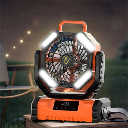 Rechargeable Oscillating Portable Fan with Remote Control for Camping