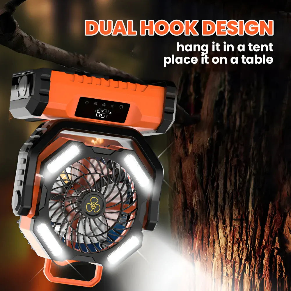 Rechargeable Oscillating Portable Fan with Remote Control for Camping
