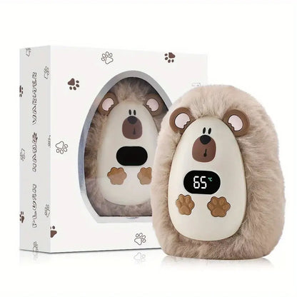 Rechargeable Plush Pocket Hand Warmer with LCD Display
