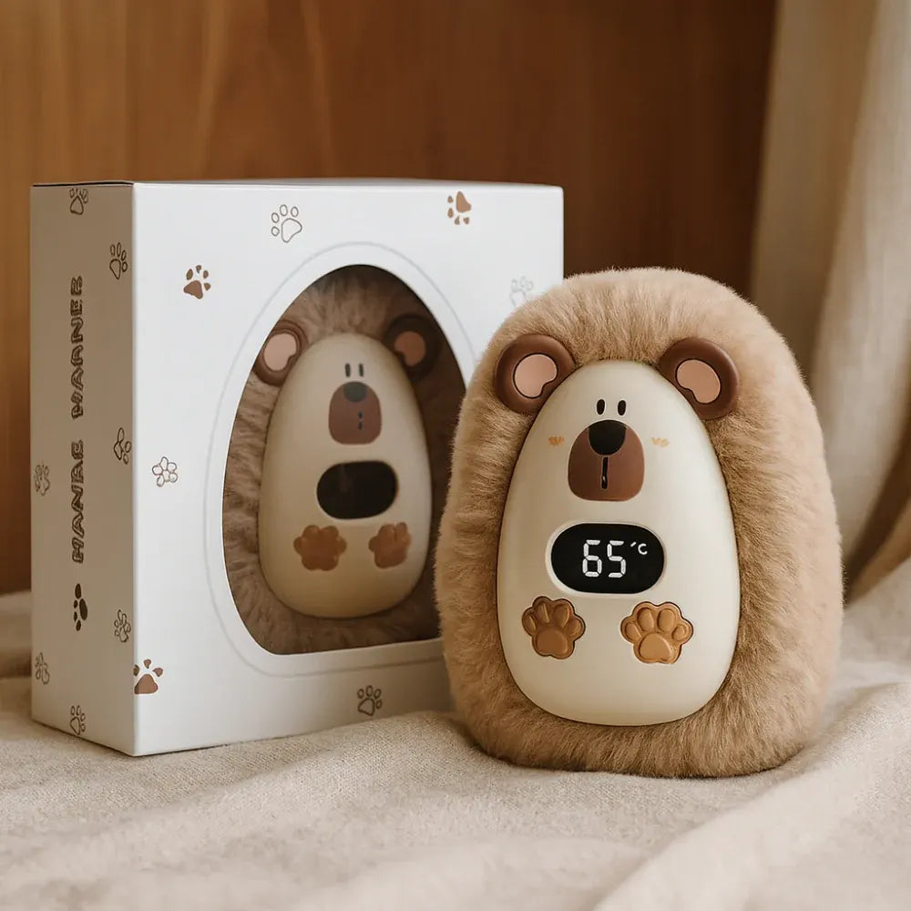 Rechargeable Plush Pocket Hand Warmer with LCD Display