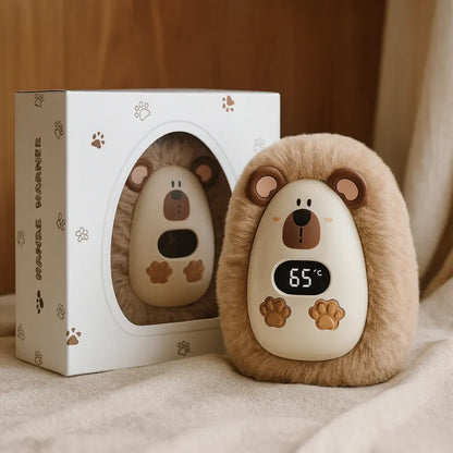 Rechargeable Plush Pocket Hand Warmer with LCD Display
