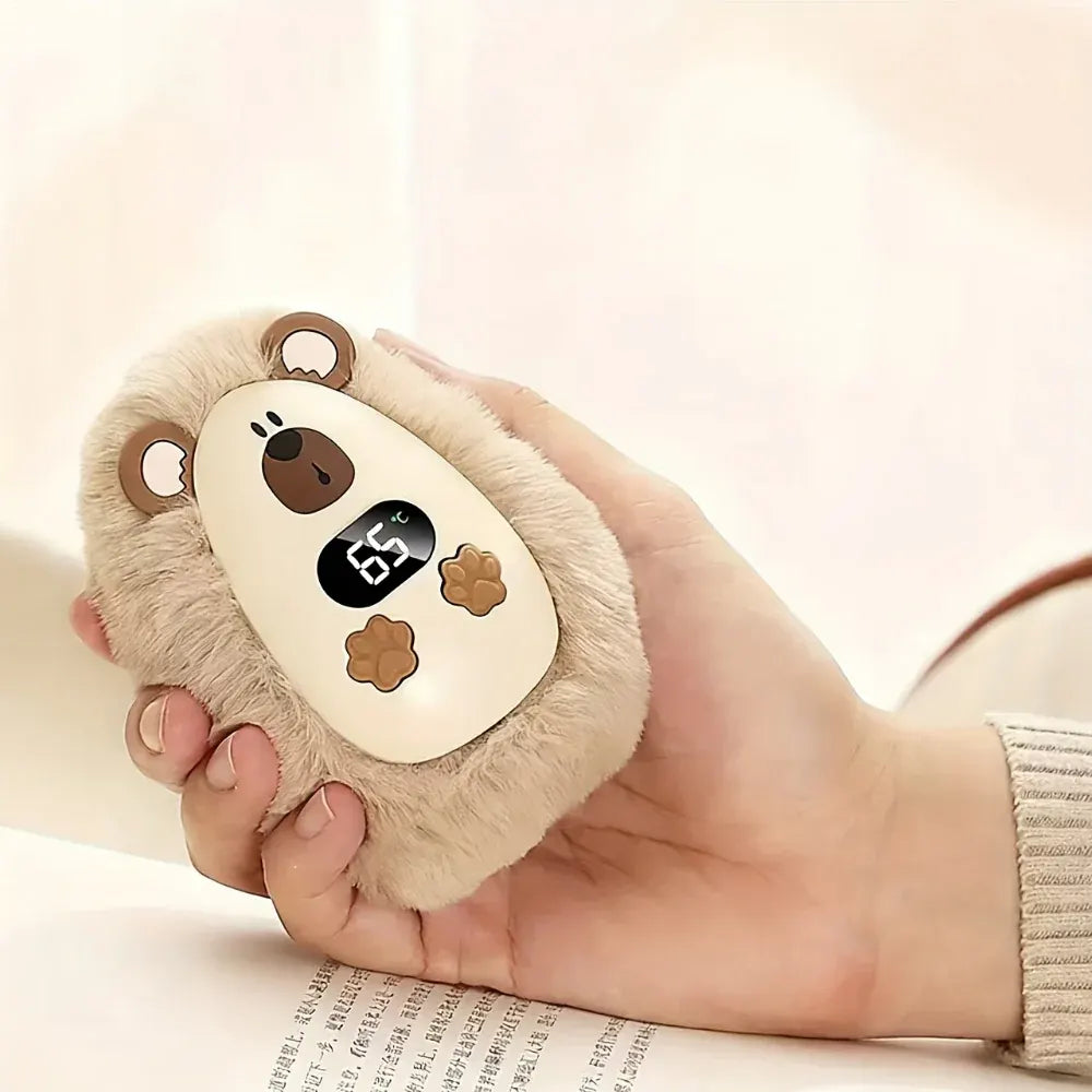 Rechargeable Plush Pocket Hand Warmer with LCD Display