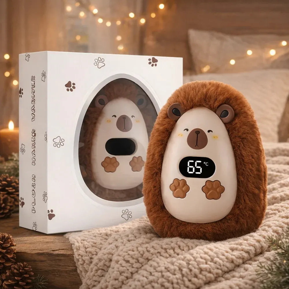 Rechargeable Plush Pocket Hand Warmer with LCD Display