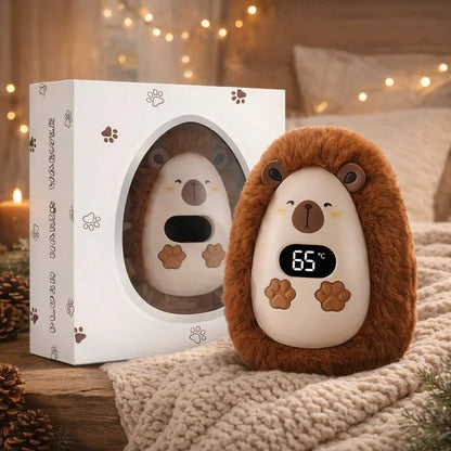 Rechargeable Plush Pocket Hand Warmer with LCD Display