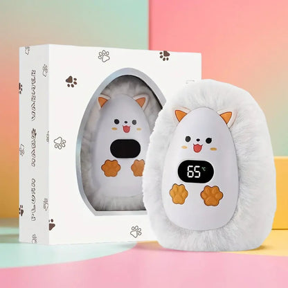 Rechargeable Plush Pocket Hand Warmer with LCD Display