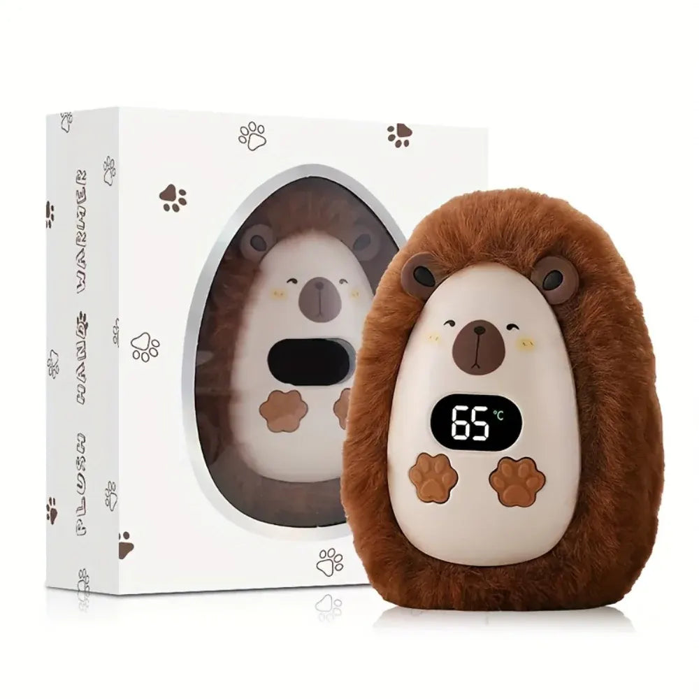 Rechargeable Plush Pocket Hand Warmer with LCD Display
